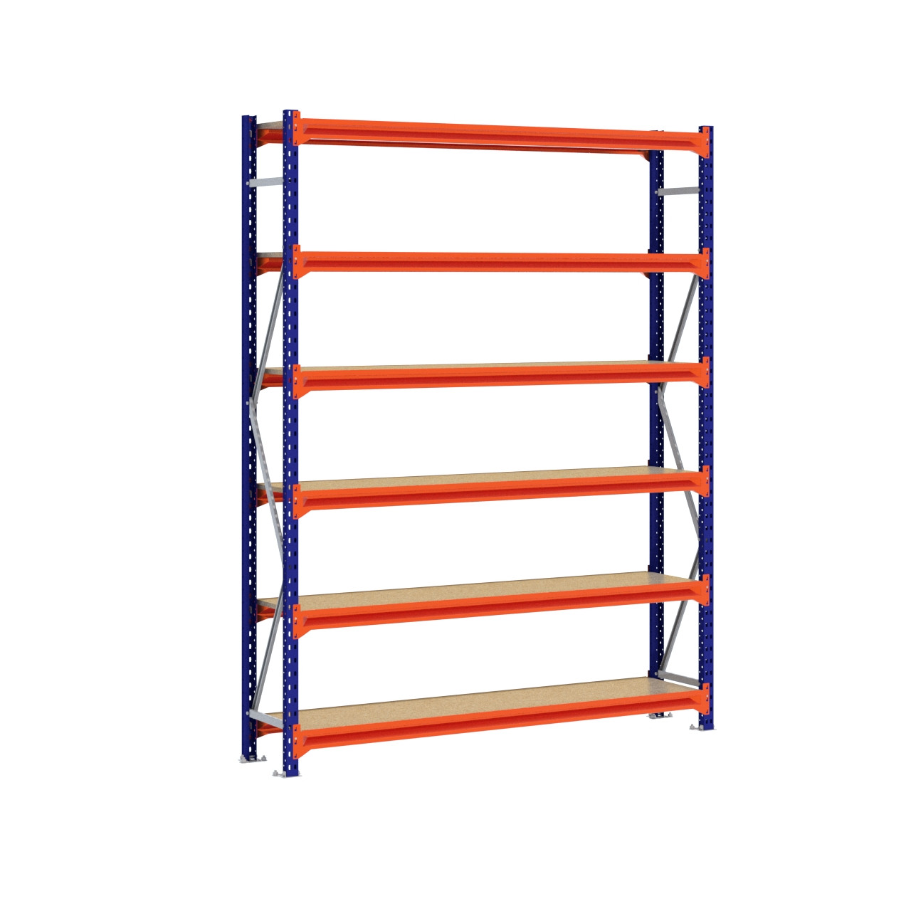 Grootvakstelling 2.500 mm x 2.000 mm x 400 mm (HxLxD) - 6 niveaus (Liggers: 1.850 mm)