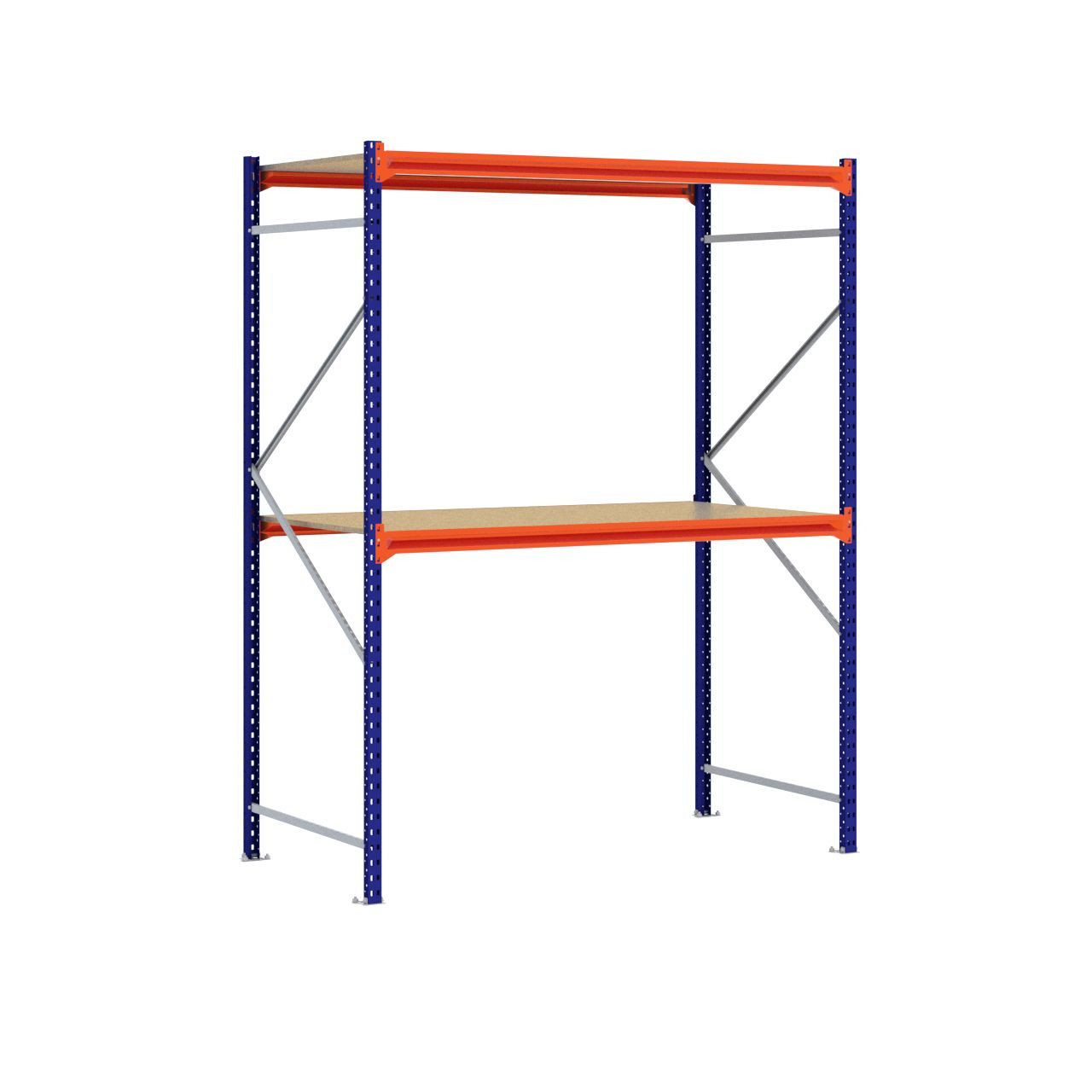 Grootvakstelling 2.500 mm x 2.000 mm x 1.000 mm (HxLxD) - 2 niveaus (Liggers: 1.850 mm)