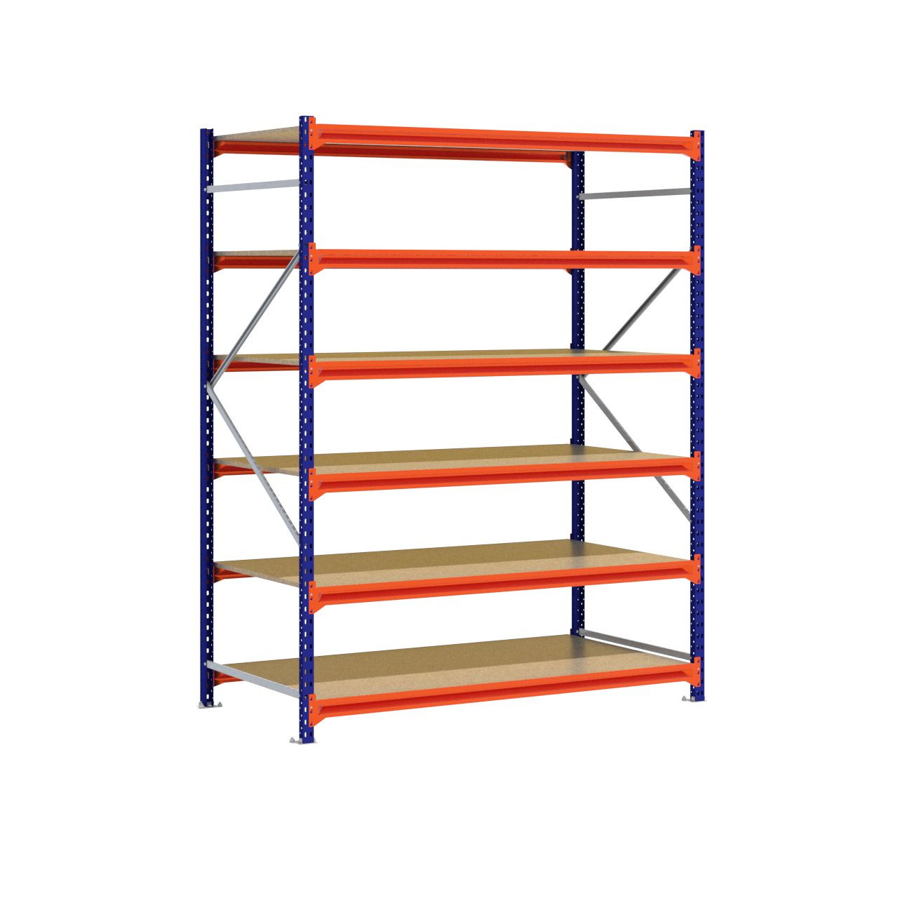Grootvakstelling 2.500 mm x 2.000 mm x 1.000 mm (HxLxD) - 6 niveaus (Liggers: 1.850 mm)