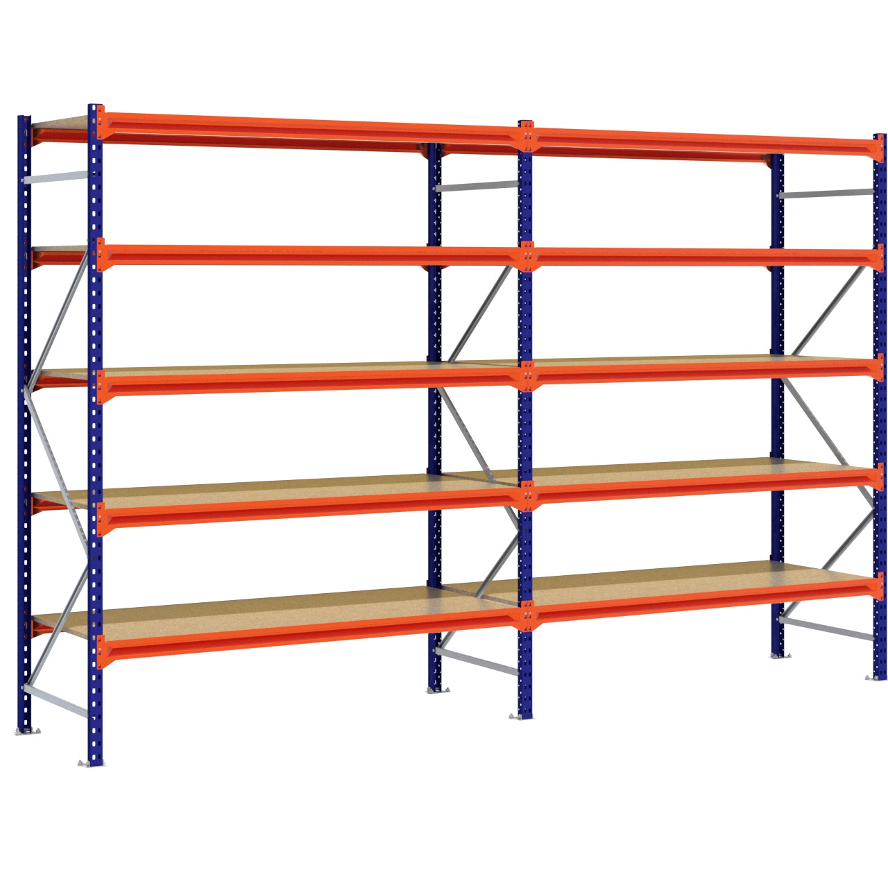 Grootvakstelling 2.500 mm x 3.900 mm x 800 mm (HxLxD) - 5 niveaus (Liggers: 1.850 mm)