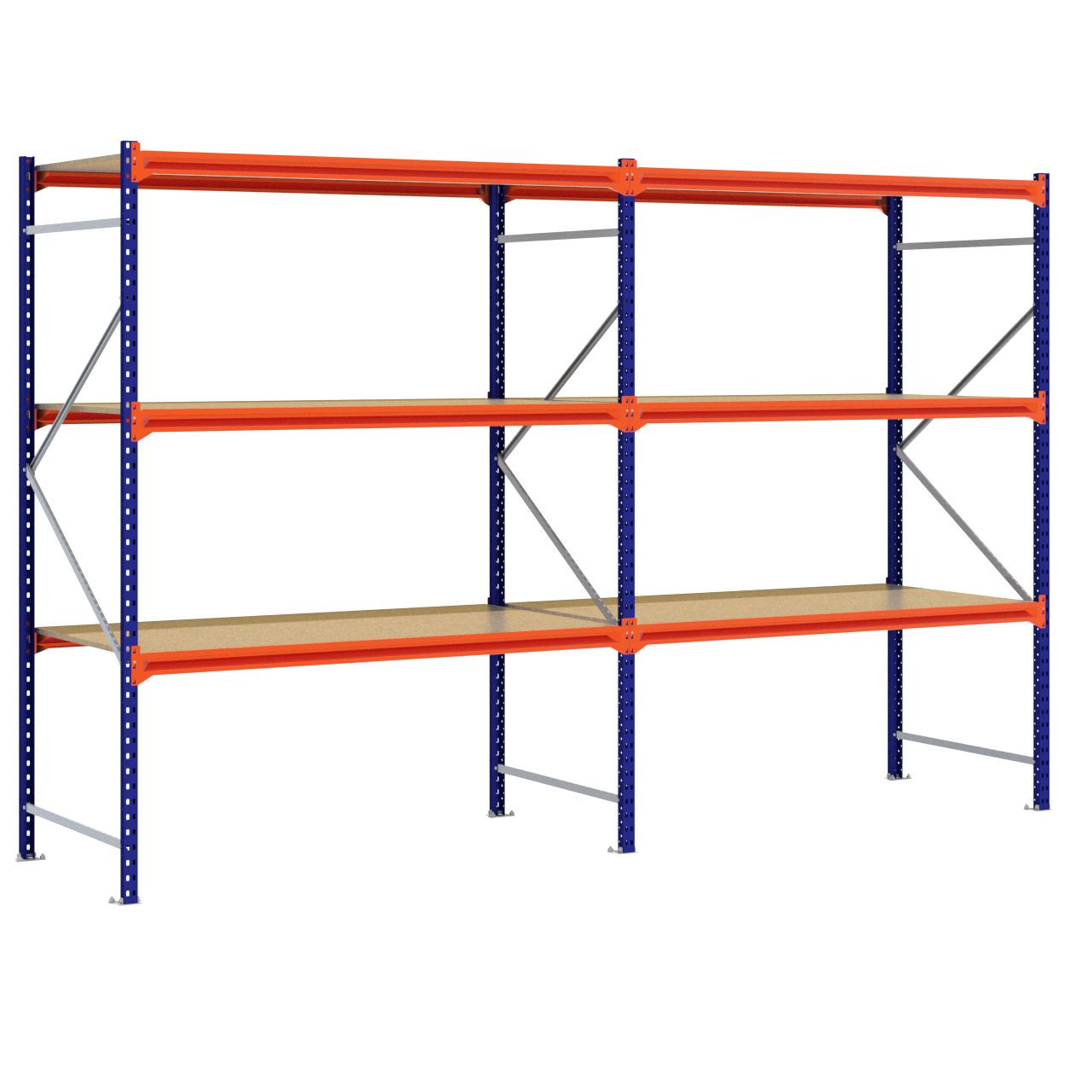 Grootvakstelling 2.500 mm x 3.900 mm x 1.000 mm (HxLxD) - 3 niveaus (Liggers: 1.850 mm)