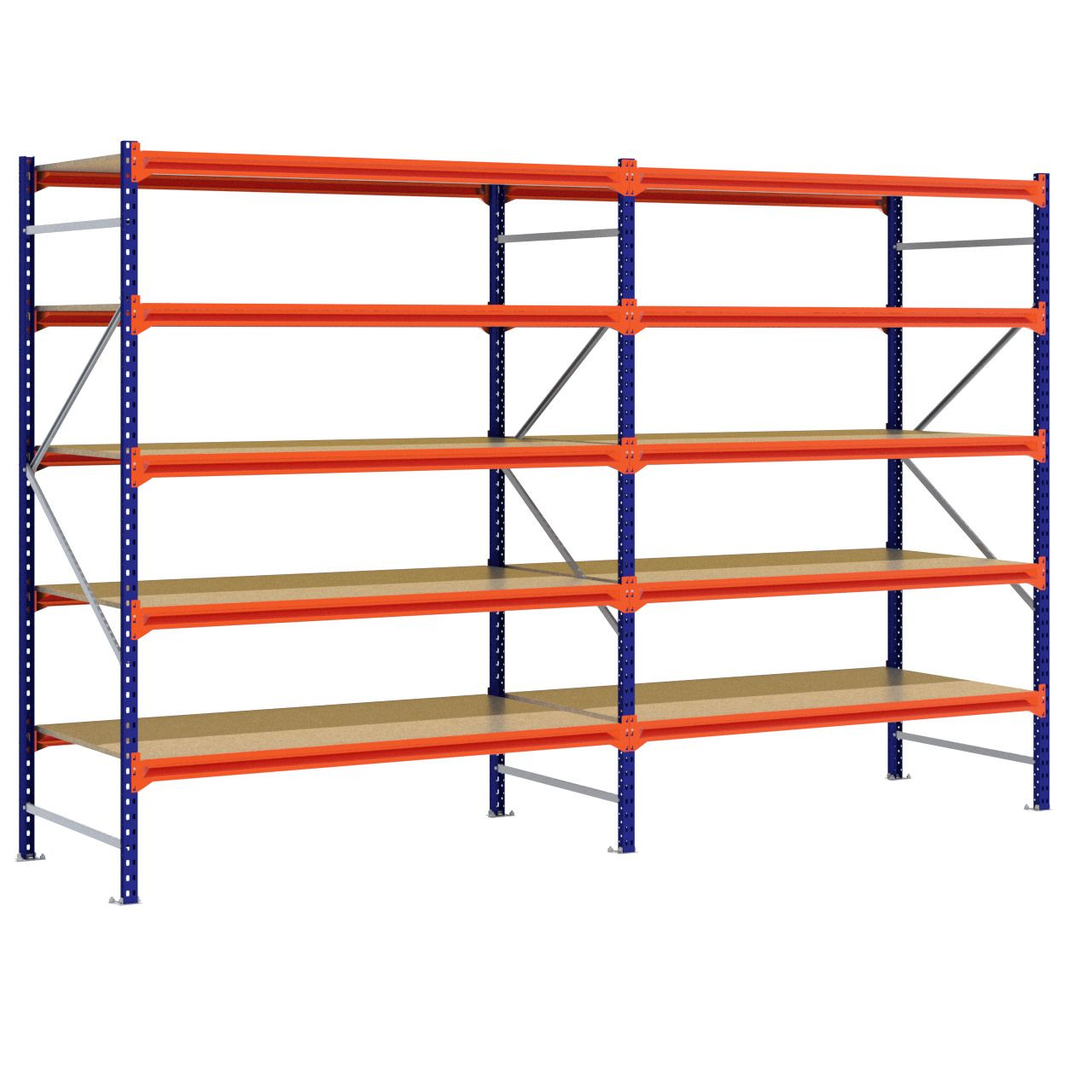 Grootvakstelling 2.500 mm x 3.900 mm x 1.000 mm (HxLxD) - 5 niveaus (Liggers: 1.850 mm)