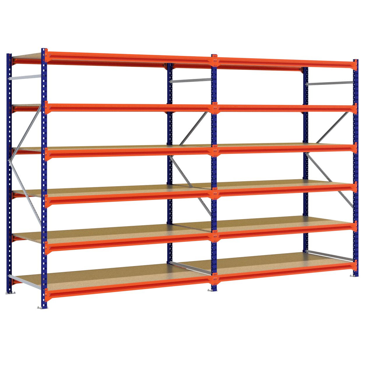 Grootvakstelling 2.500 mm x 3.900 mm x 1.000 mm (HxLxD) - 6 niveaus (Liggers: 1.850 mm)