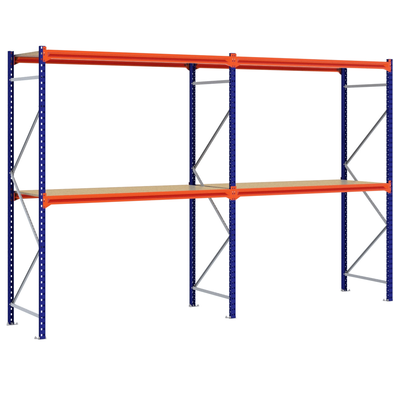 Grootvakstelling 2.500 mm x 3.900 mm x 800 mm (HxLxD) - 2 niveaus (Liggers: 1.850 mm)