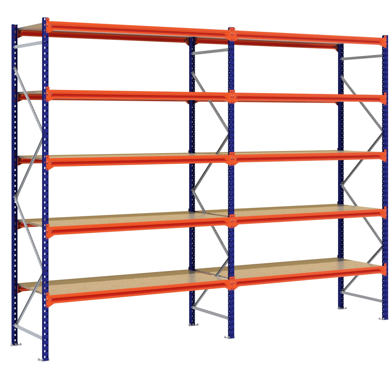 Grootvakstelling 3.000 mm x 3.900 mm x 800 mm (HxLxD) - 5 niveaus (Liggers: 1.850 mm)