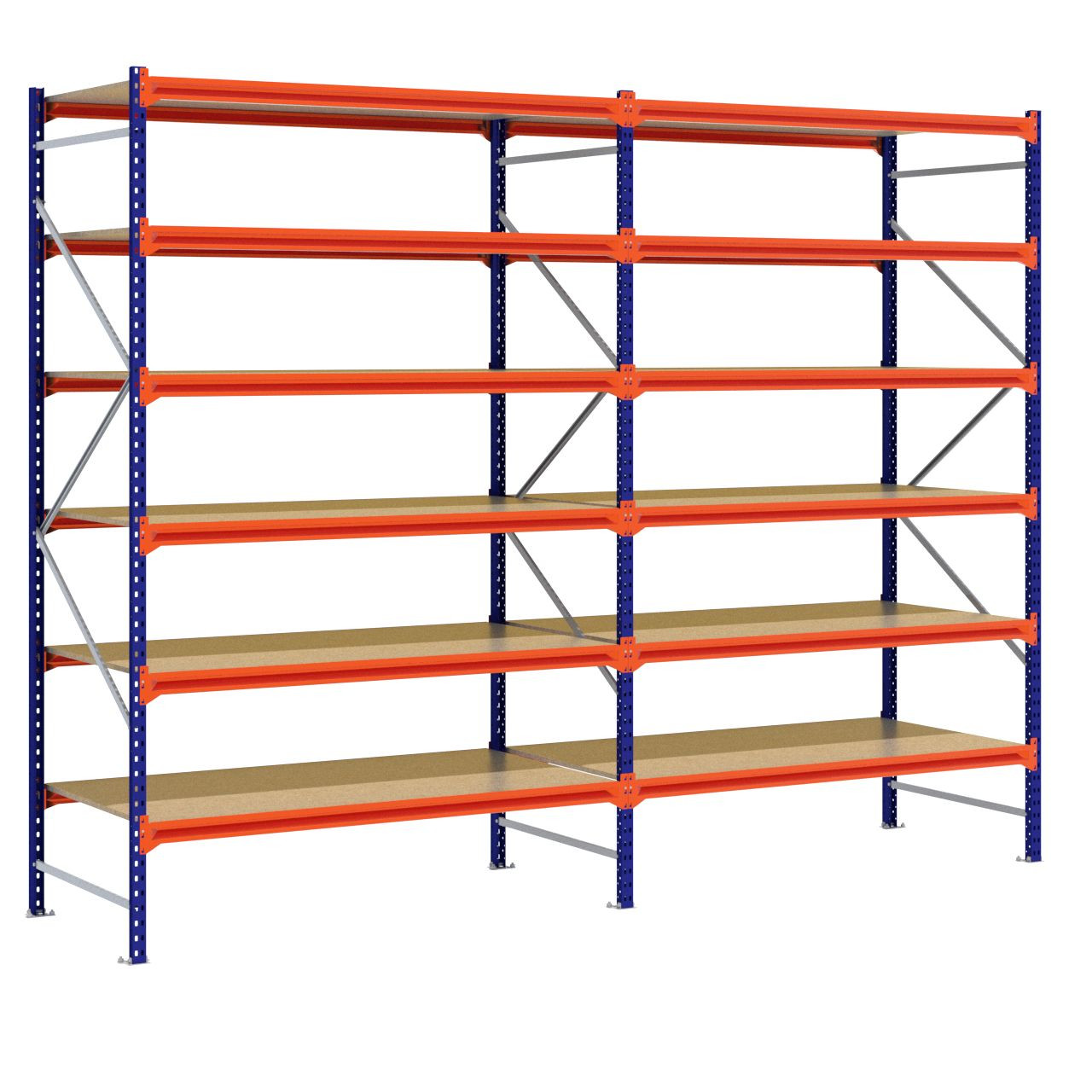 Grootvakstelling 3.000 mm x 3.900 mm x 1.000 mm (HxLxD) - 6 niveaus (Liggers: 1.850 mm)
