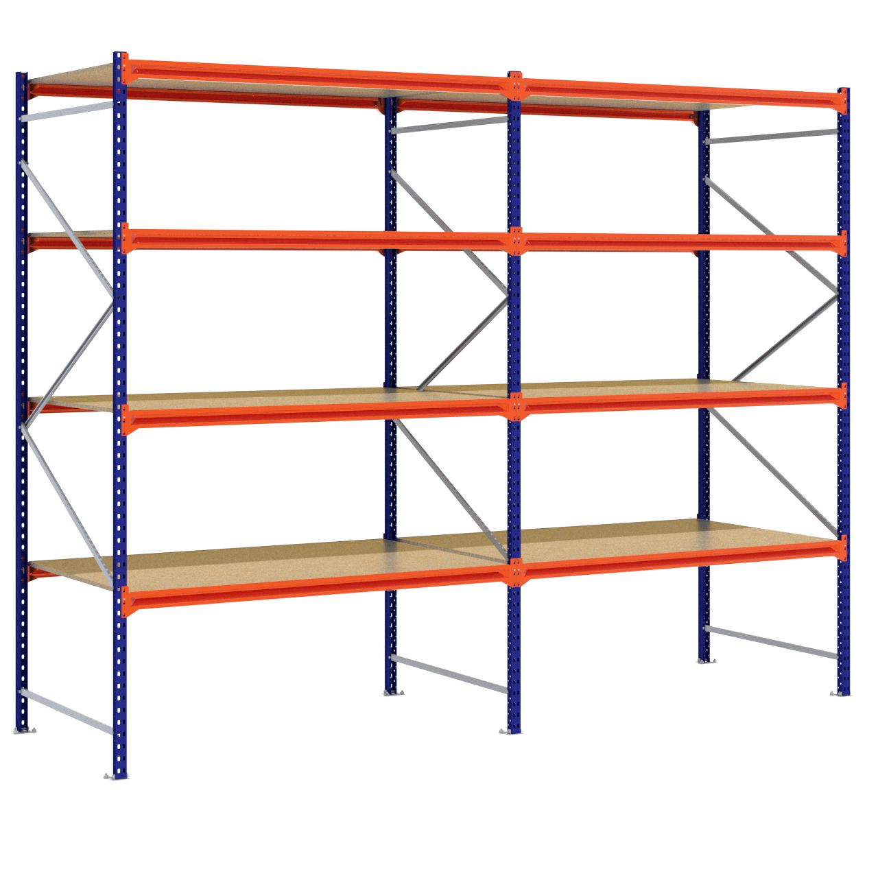 Grootvakstelling 3.000 mm x 3.900 mm x 1.200 mm (HxLxD) - 4 niveaus (Liggers: 1.850 mm)
