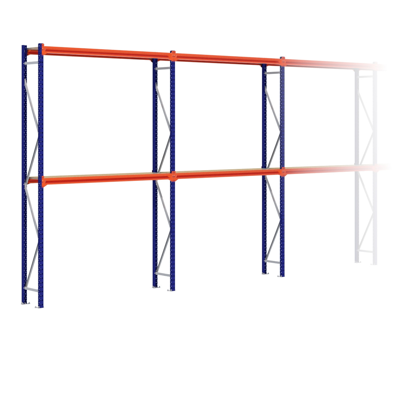 Grootvakstelling 3.000 mm x 11.500 mm x 400 mm (HxLxD) - 2 niveaus