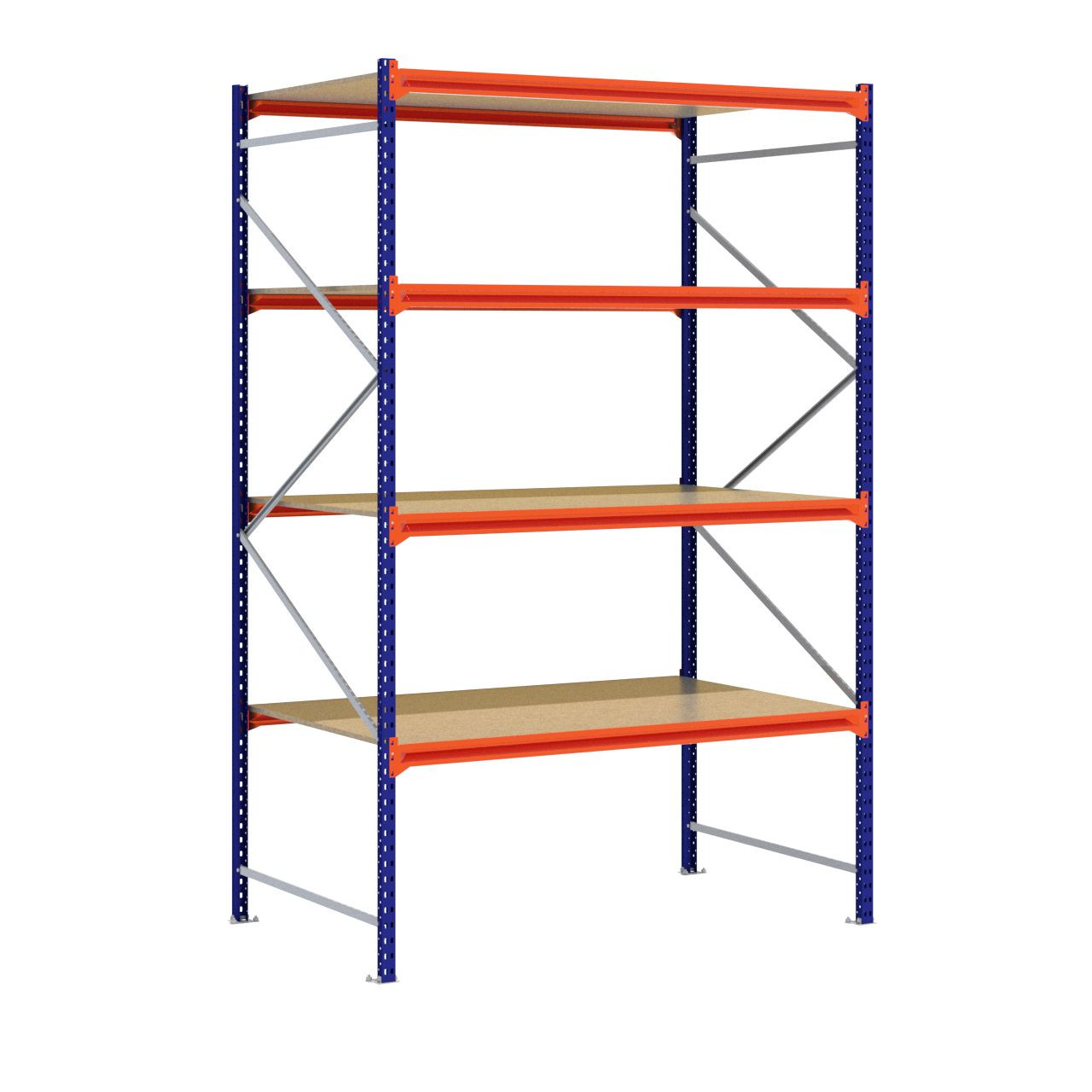 Grootvakstelling 3.000 mm x 2.000 mm x 1.200 mm (HxLxD) - 4 niveaus (Liggers: 1.850 mm)