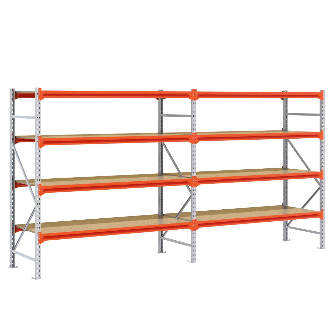 Grootvakstelling 2.000 mm x 3.900 mm x 800 mm (HxLxD) - 4 niveaus GALVA (Liggers: 1.850 mm)