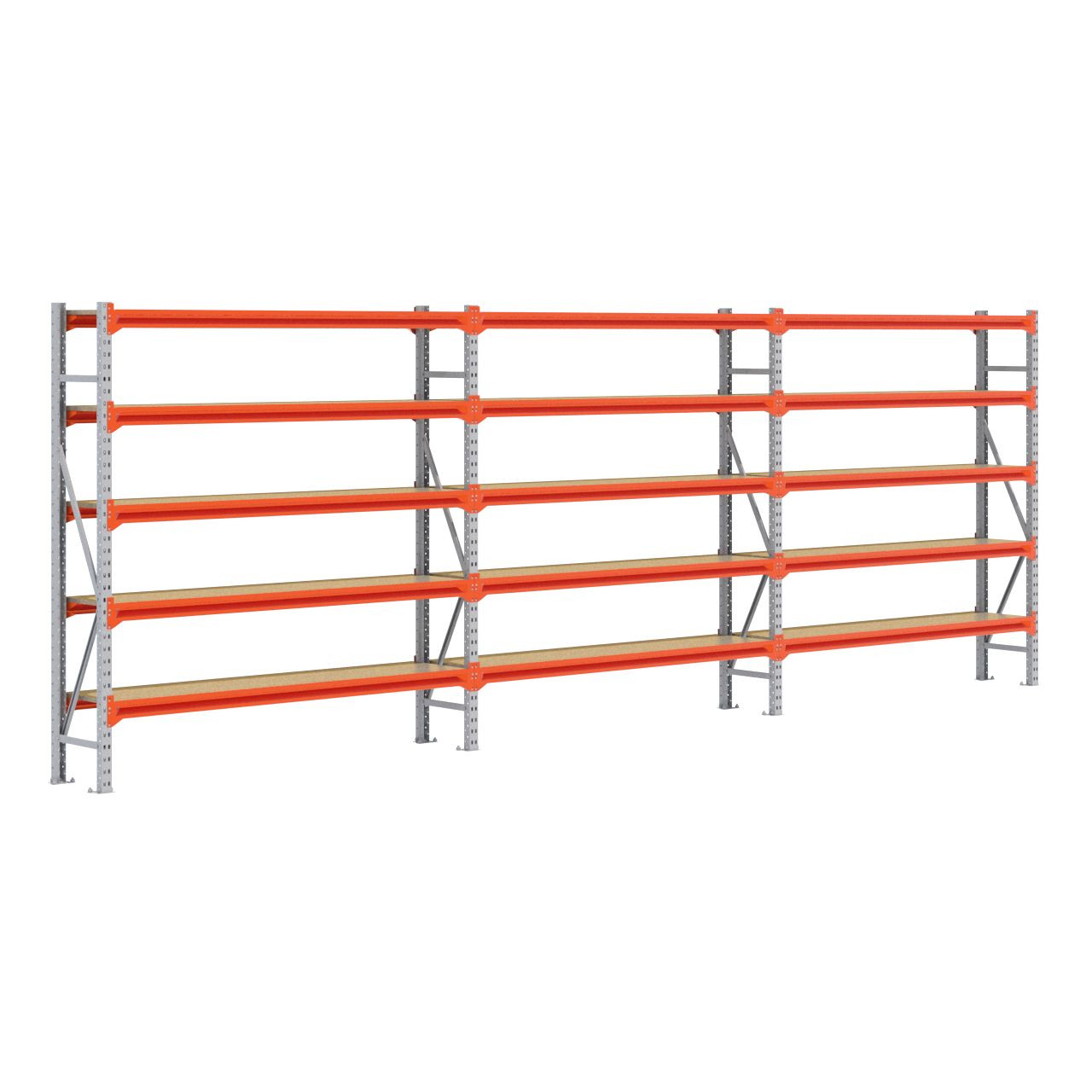 Grootvakstelling 2.000 mm x 5.800 mm x 400 mm (HxLxD) - 5 niveaus GALVA