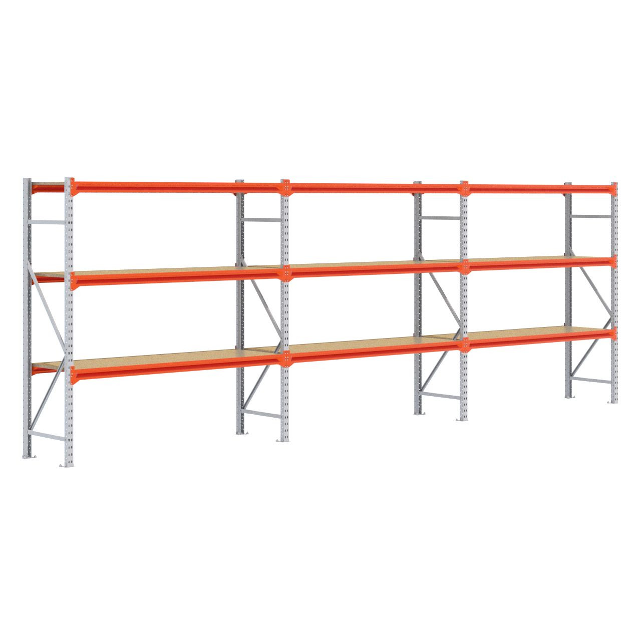 Grootvakstelling 2.000 mm x 5.800 mm x 600 mm (HxLxD) - 3 niveaus GALVA