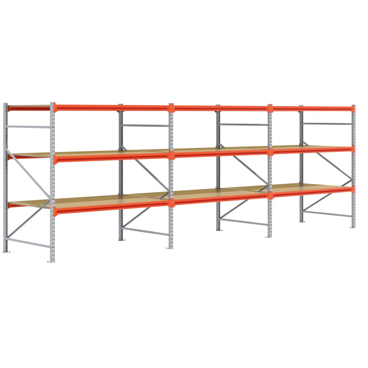 Grootvakstelling 2.000 mm x 5.800 mm x 1.200 mm (HxLxD) - 3 niveaus GALVA
