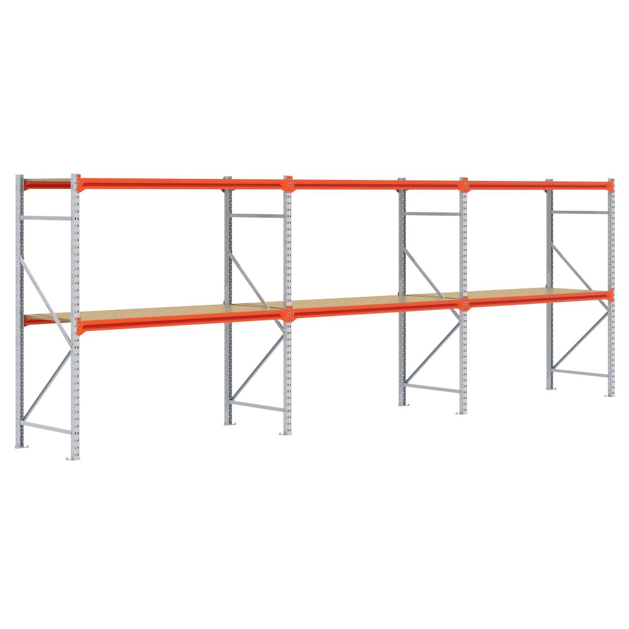 Grootvakstelling 2.000 mm x 5.800 mm x 800 mm (HxLxD) - 2 niveaus GALVA