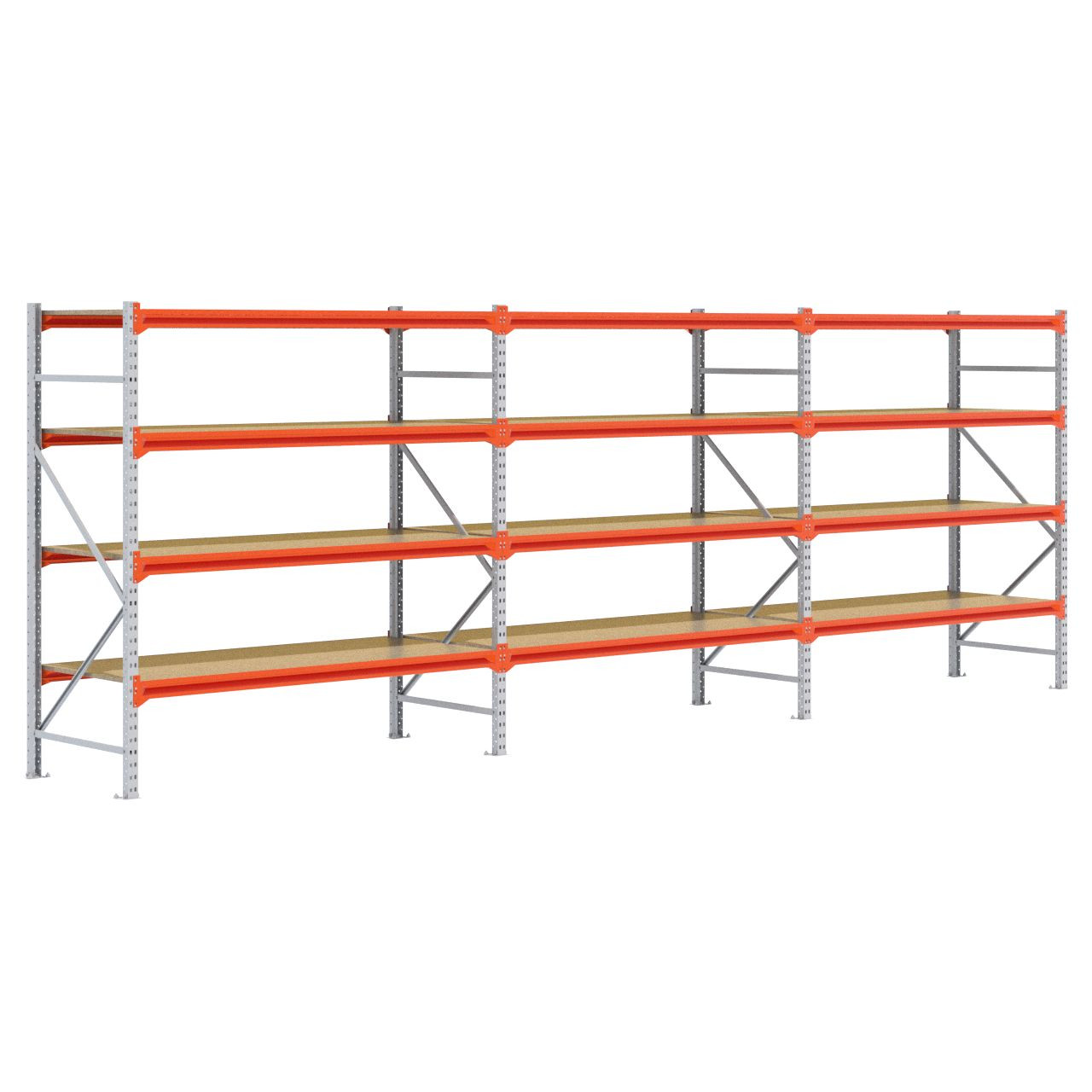 Grootvakstelling 2.000 mm x 5.800 mm x 800 mm (HxLxD) - 4 niveaus GALVA