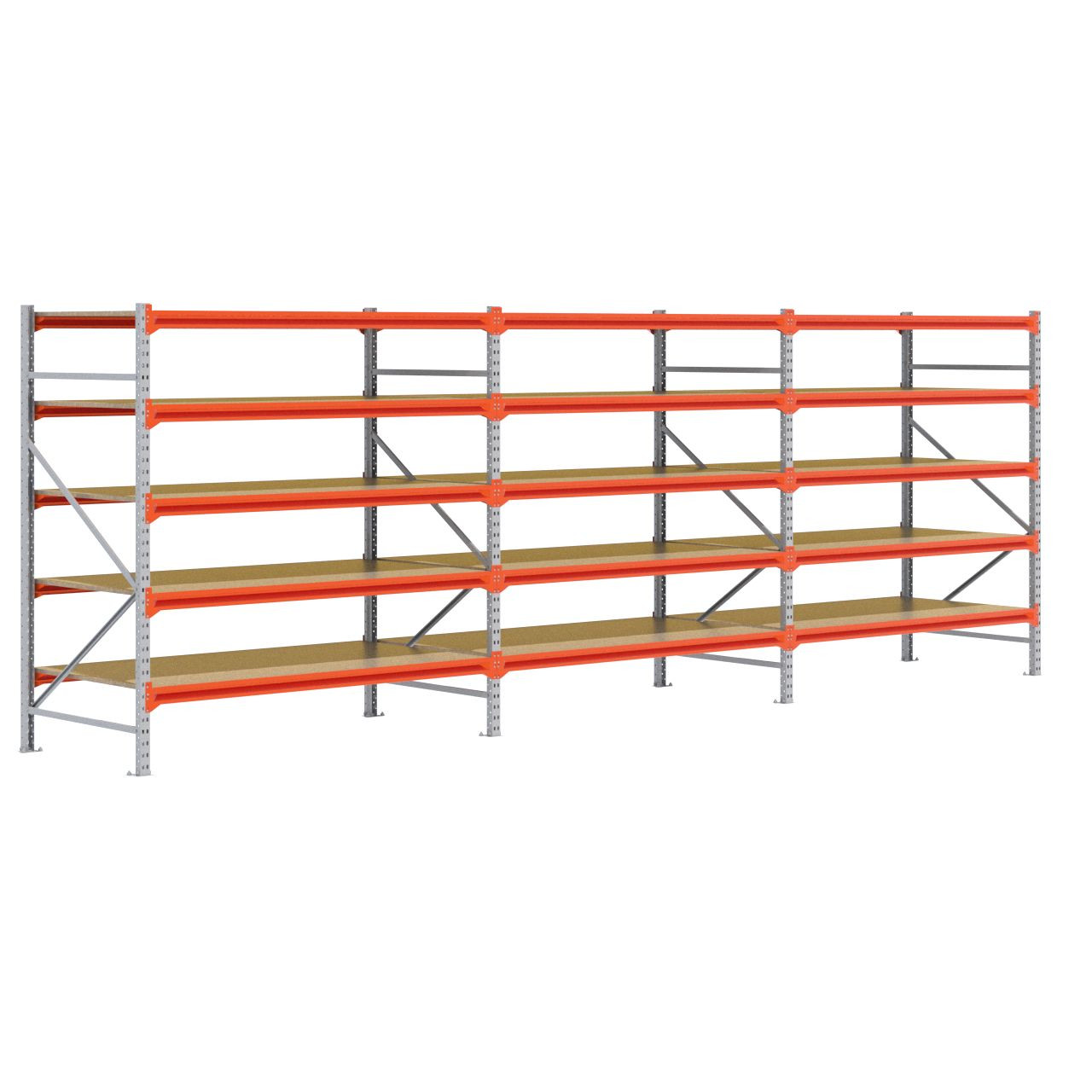 Grootvakstelling 2.000 mm x 5.800 mm x 1.000 mm (HxLxD) - 5 niveaus GALVA
