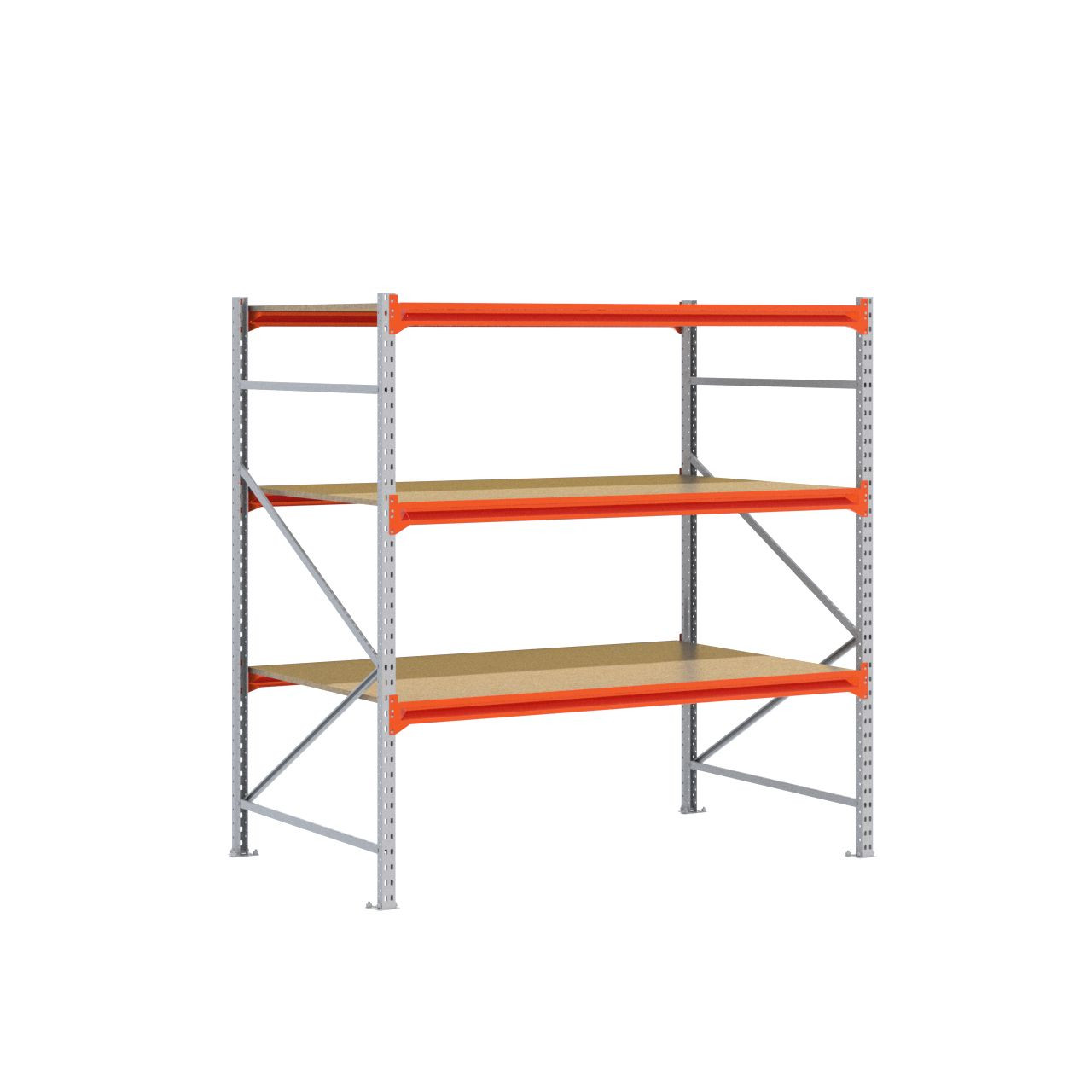 Grootvakstelling 2.000 mm x 2.000 mm x 1.200 mm (HxLxD) - 3 niveaus (Liggers: 1.850 mm) GALVA
