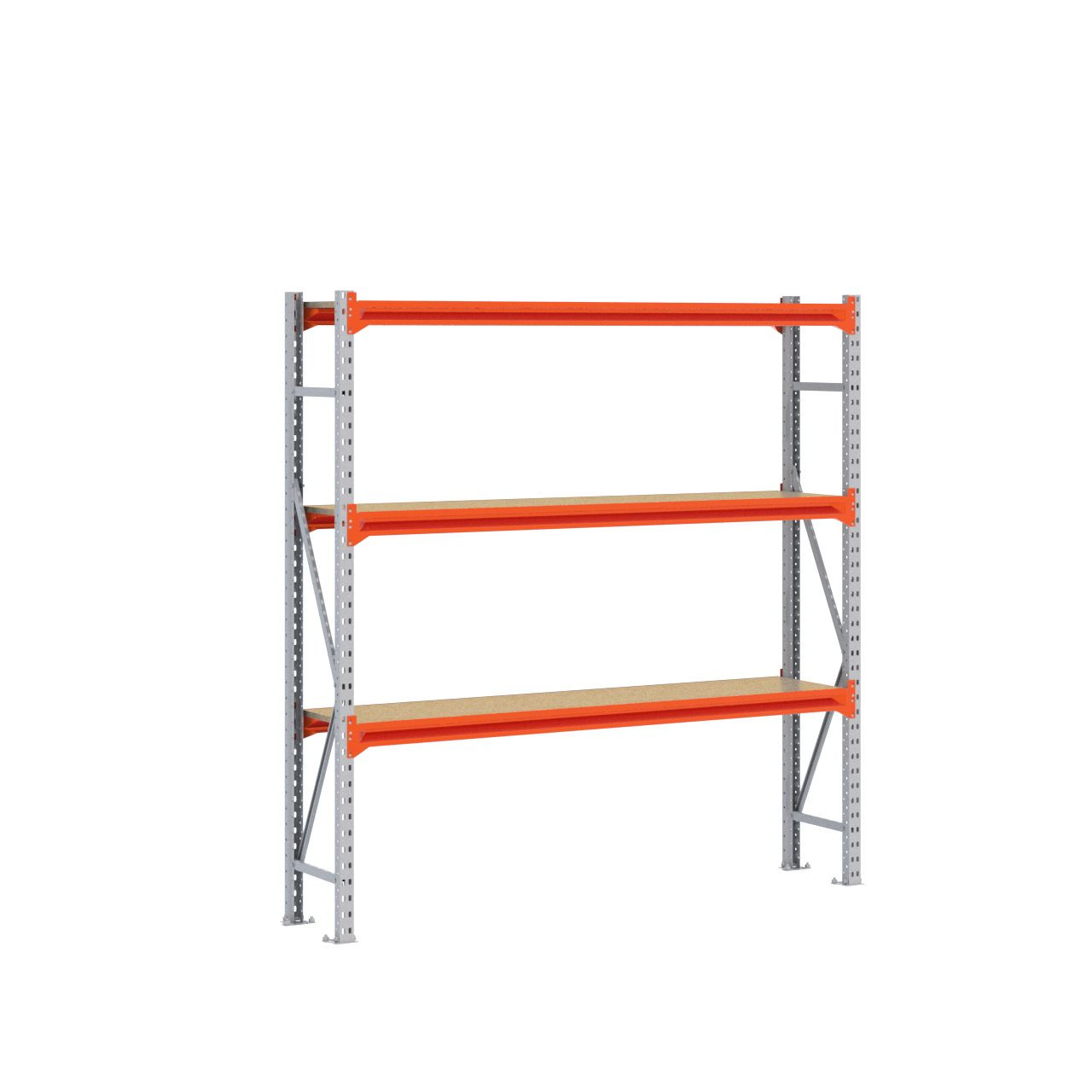 Grootvakstelling 2.000 mm x 2.000 mm x 400 mm (HxLxD) - 3 niveaus (Liggers: 1.850 mm) GALVA