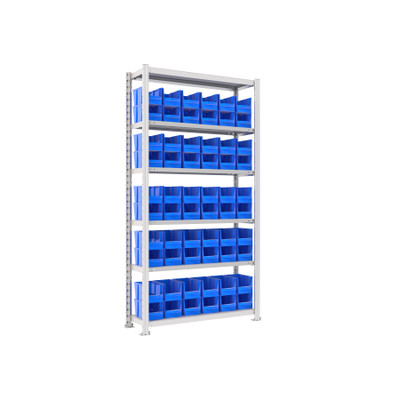 Bakkenkast - 2.000 x 1.000 x 300 mm (HxBxD) - Met 60 Medium magazijnbakken per sectie!