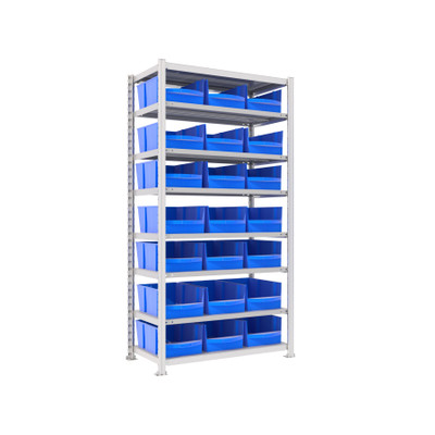 Bakkenkast - 2.000 x 1.000 x 500 mm (HxBxD) - Met 21 'XL' magazijnbakken per sectie!