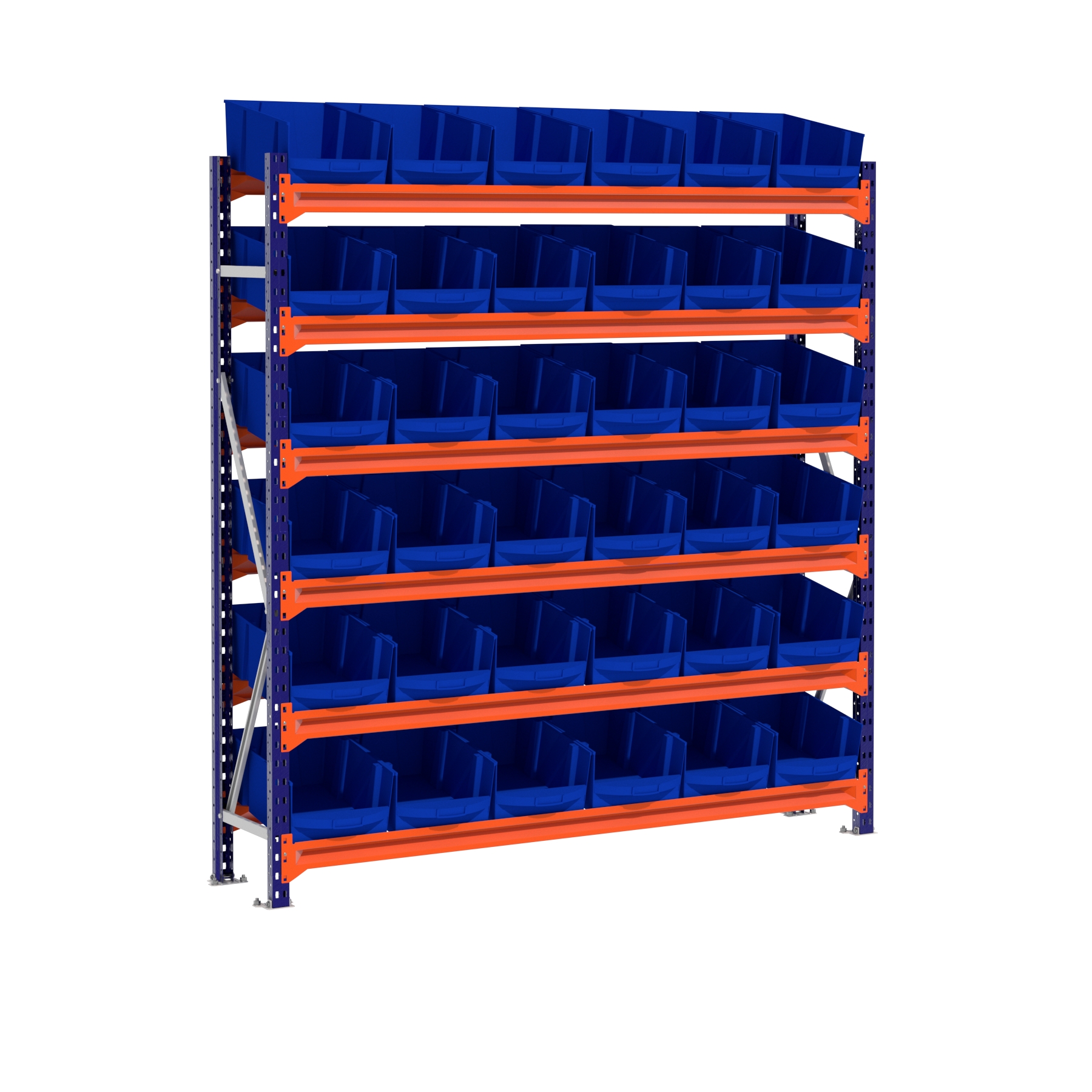 Bakkenkast Grootvakstelling - 200 x 40 x 200 cm (HxDXB) per sectie - 36 XL Bakken - 6 Niveaus!