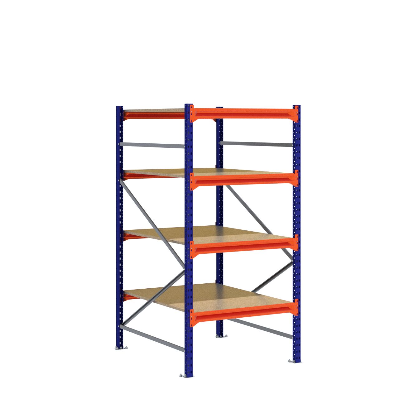 Grootvakstelling 2.000 mm x 1.000 mm x 1.200 mm (HxLxD) - 4 niveaus (Liggers: 900 mm)