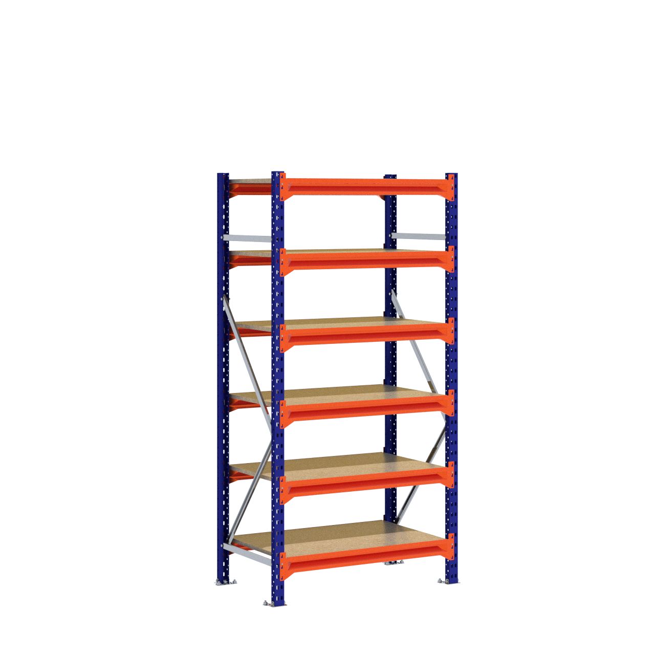 Grootvakstelling 2.000 mm x 1.000 mm x 600 mm (HxLxD) - 6 niveaus (Liggers: 900 mm)