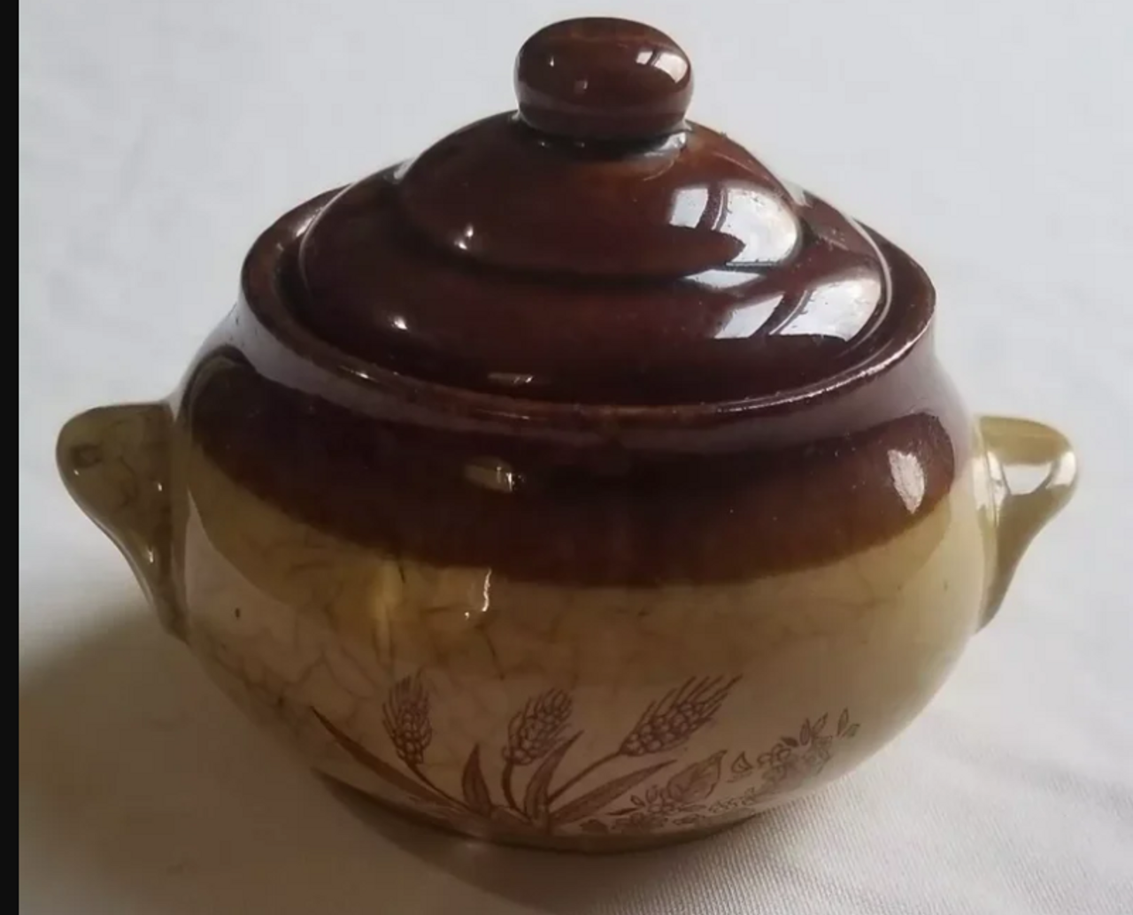 Vintage WEST BEND Glazed Ceramic Crock Pot, Bean Pot With Ceramic