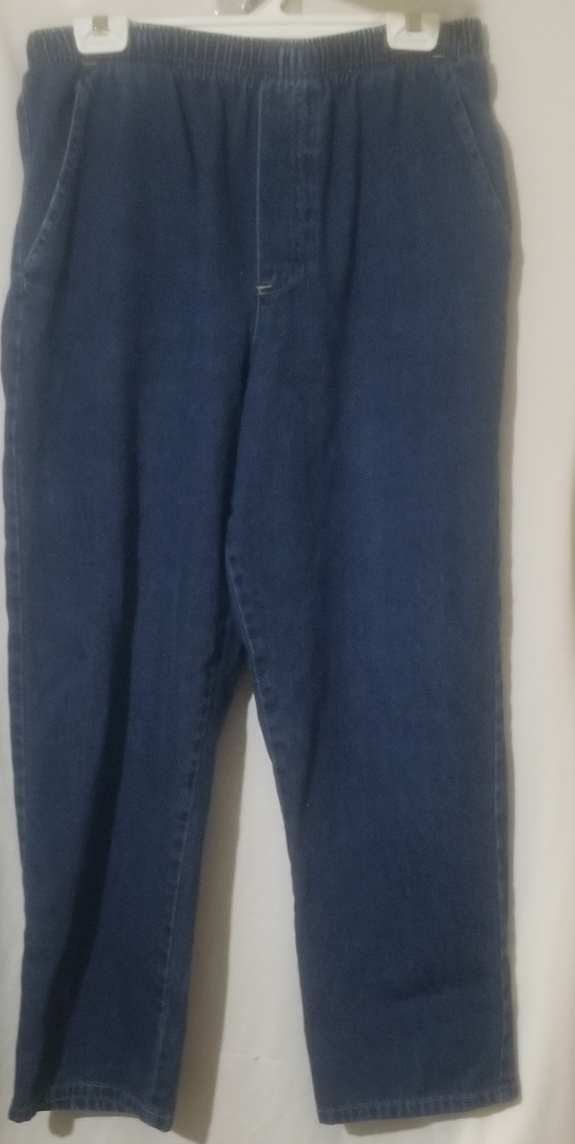 White Stag Womens Jeans size 14 Petite elastic waist pull on pants
