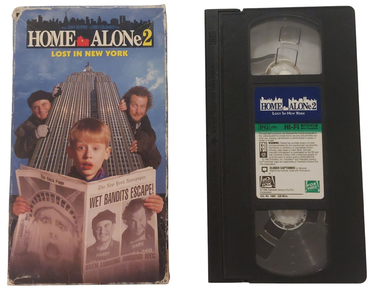 Home Alone 2 Lost in New York VHS Video stars Macaulay Culkin Joe