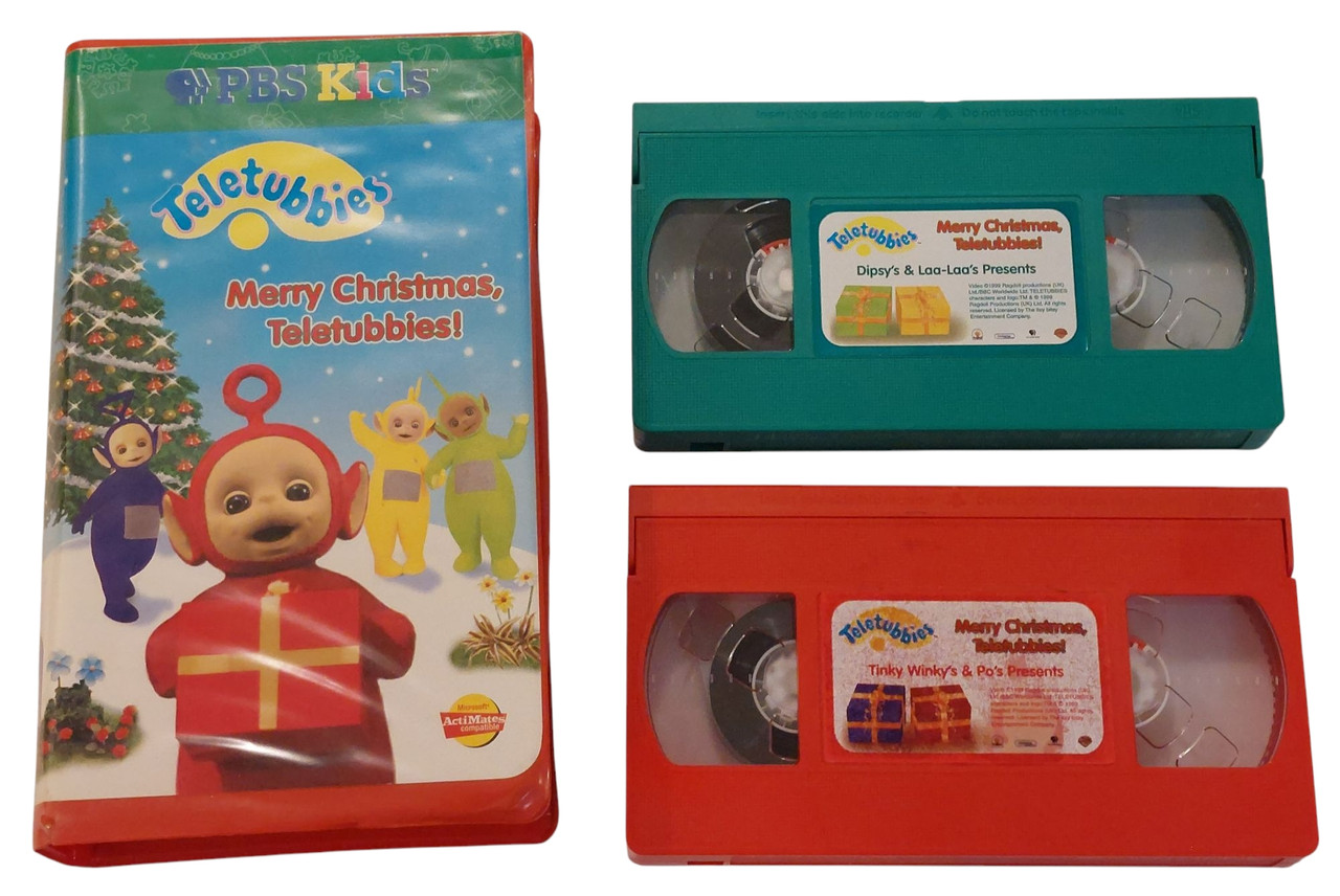 Teletubbies in Merry Christmas Teletubbies VHS Video in Clamshell