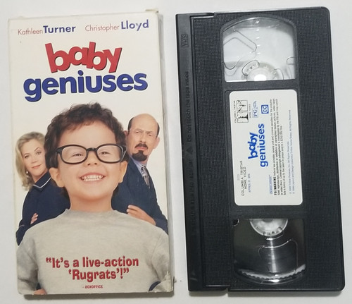 Baby Geniuses VHS Movie stars Kathleen Turner front of sleeve and video