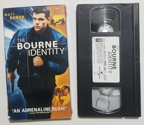 The Bourne Identity VHS Movie Stars Matt Damon front of sleeve and video