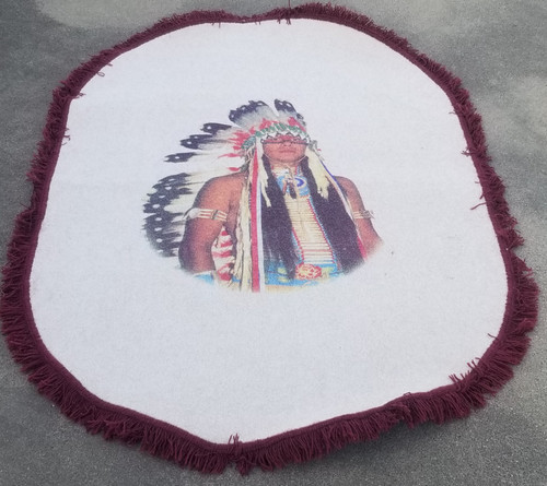 Native American Indian design center picture red fringe 4X6 Rug main picture of the rug