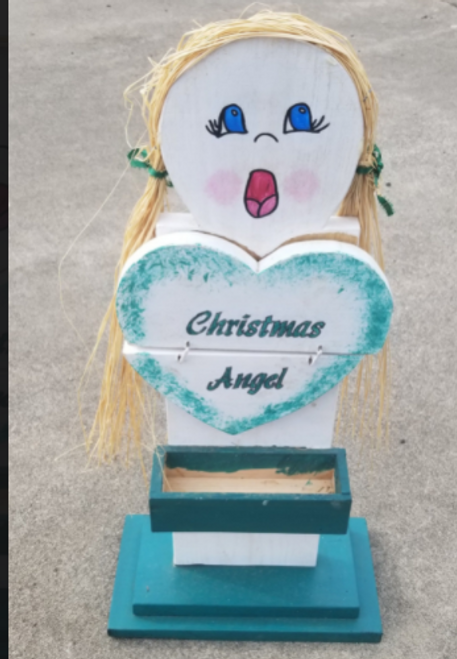 Christmas Angel wood with small box Cute main picture