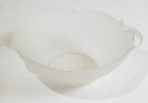 Frosted clear glass bowl with handles main picture Frosted clear glass bowl with handles main picture