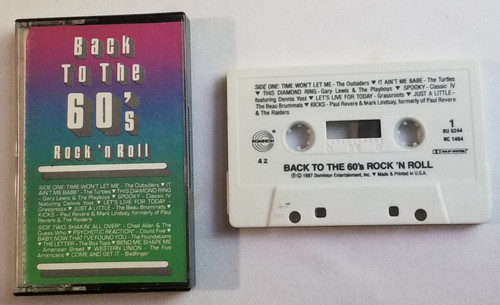 Back to the 60's Rock N Roll cassette tape BU 6244 front of tape and case