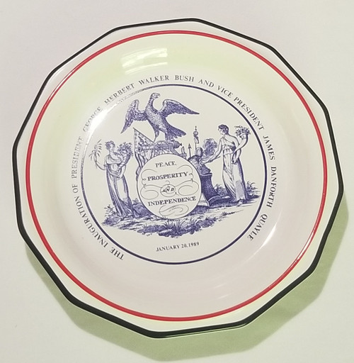1989 Inauguration plate Pfaltzgraff G.W. Bush James Quayle main picture of the front