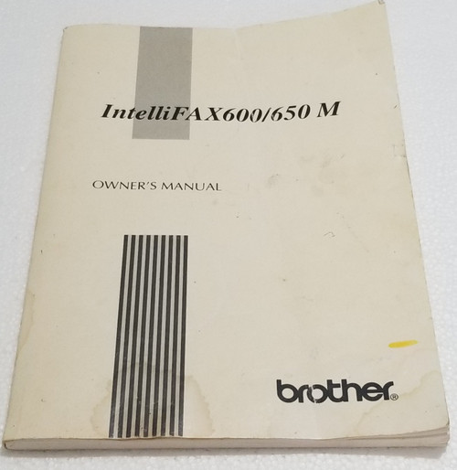 Brother Intellifax 600 / 650 M Owner's Manual front cover Brother Intellifax 600 / 650 M Owner's Manual front cover