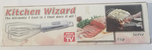 Kitchen Wizard as seen on tv 5 in 1 tool front of the box showing the tool Kitchen Wizard as seen on tv 5 in 1 tool front of the box showing the tool