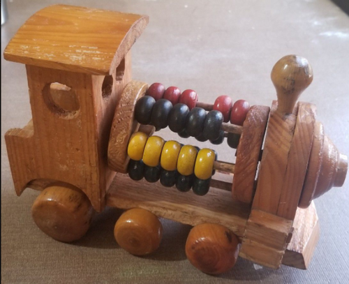 Wood train Engine Folk Art style Toy Unique main picture of the item Wood train Engine Folk Art style Toy Unique main picture of the item