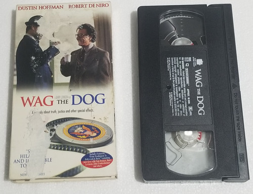 Wag the Dog VHS Movie stars Dustin Hoffman Robert De Niro front of the sleeve and video