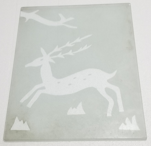 Reindeer deer frosted glass heavy duty galloping  main picture of item