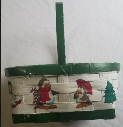 Christmas style Snowman Design Basket Vintage main picture of it