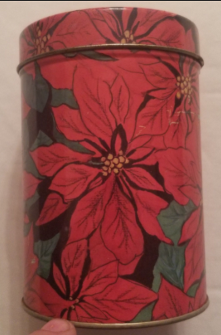 Poinsettia Christmas design storage Tin main picture of item