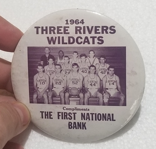 1964 Three Rivers Wildcats Basketball pin Team picture main picture of item