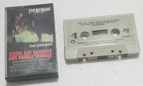 Stevie Ray Vaughn & Double Trouble Couldn't stand the Weather Cassette Tape front of the tape and case