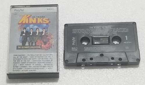 The Kinks The Ultimate Collection Canada Release Cassette Tape front of the case and tape