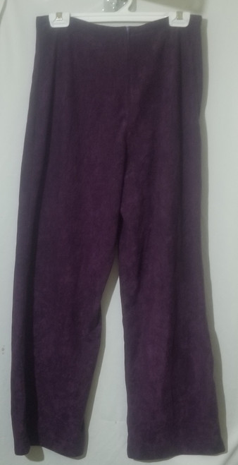 Womens Ladies Purple pants slacks size L Large zip up main picture showing the pants