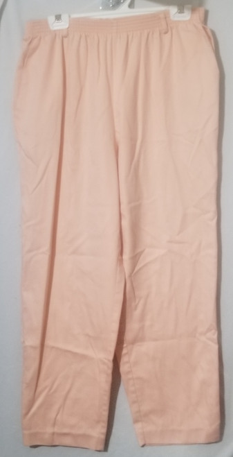 Alfred Dunner Pink Ladies pants elastic waist pull on main picture of item